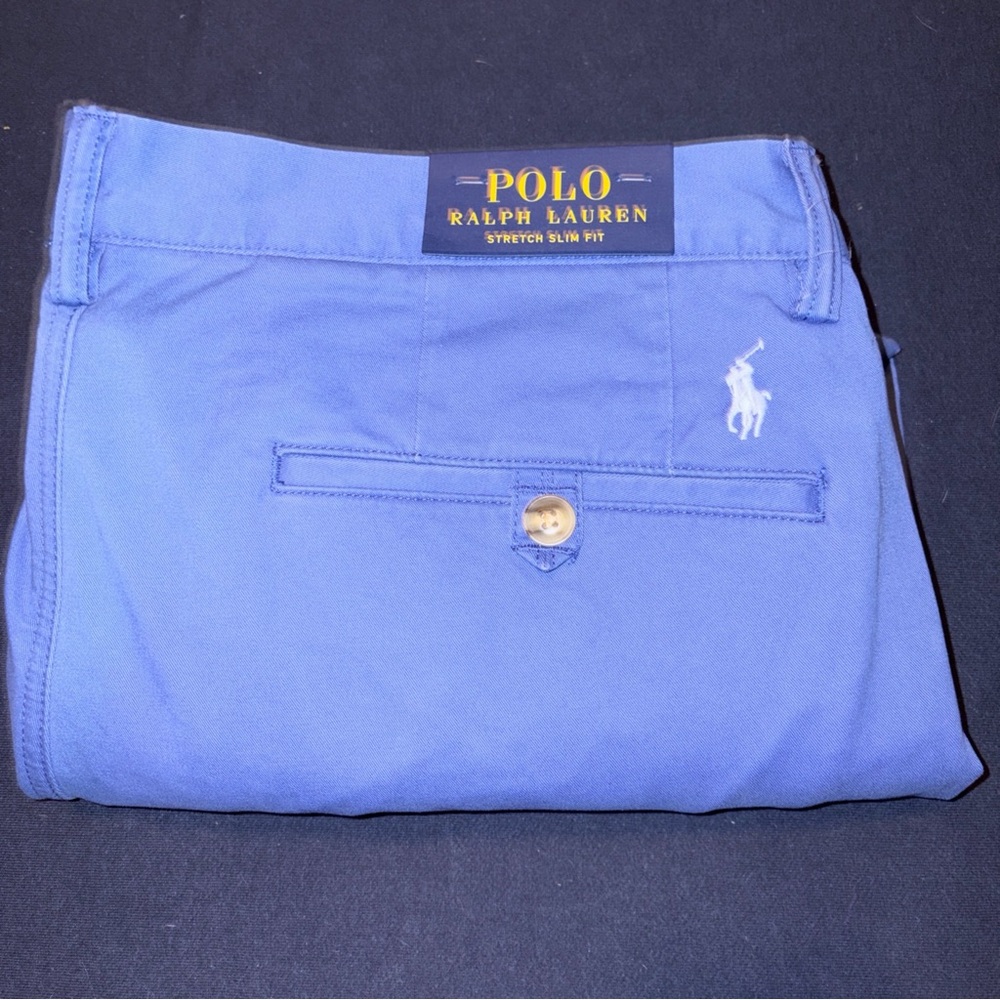 NWT Polo Ralph Lauren Light Blue Stretch Slim Fit Pants Size 38X32 Men's